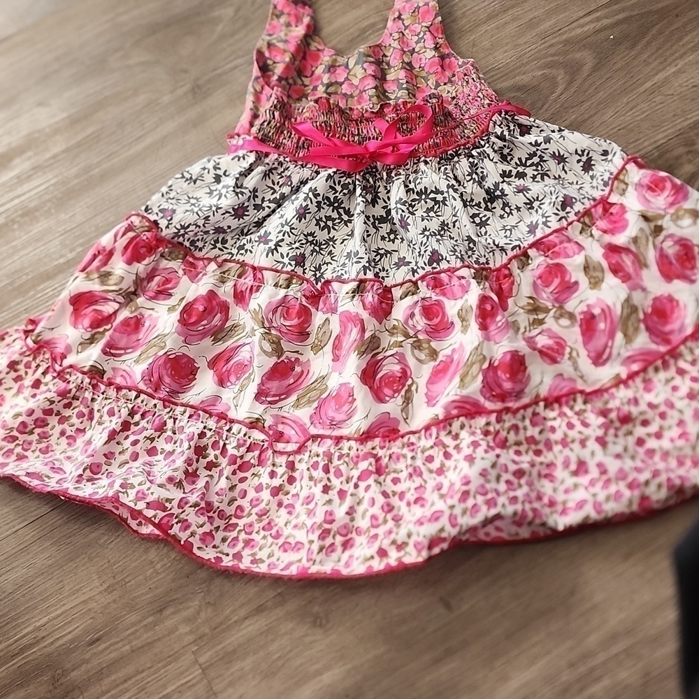 Blue Beri Boulevard Pink Foral   Halter Dress .Siz 3T
